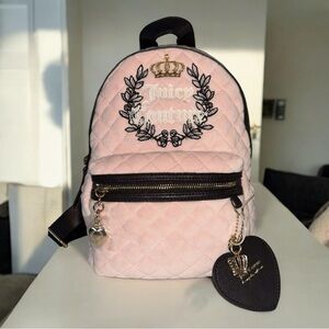 Juicy Couture Licorice Crystal Royal Moment Medium Backpack Pink Chocolate